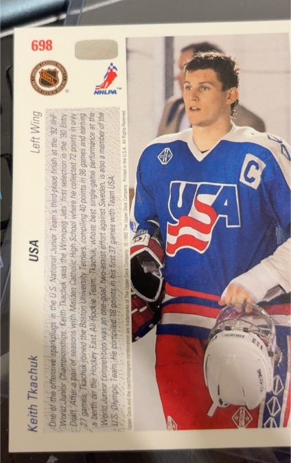 1991-92 Pro Set #698 Keith Tkachuk — front