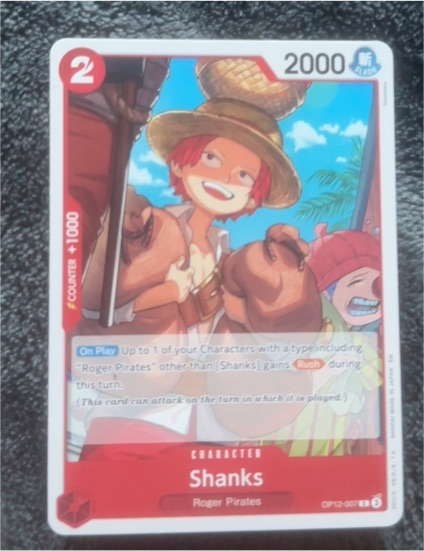 2025 One Piece TCG OP12-007 Shanks Legacy of the Master — front