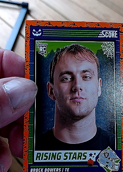 2024 Panini Score-A-Treat #8 Brock Bowers Rising Stars Orange Pumpkin — front