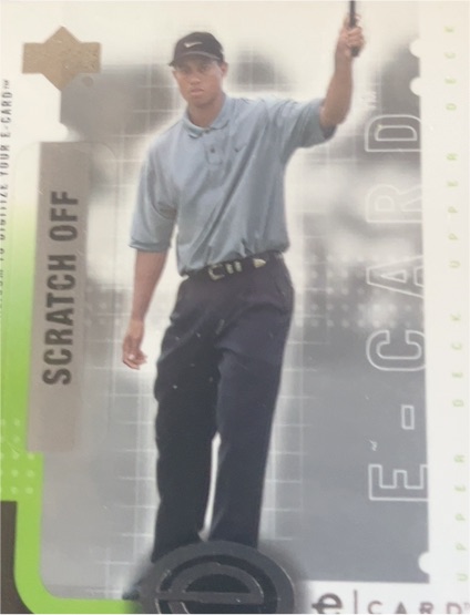 2001 Upper Deck #E-TW Tiger Woods e-Card — front