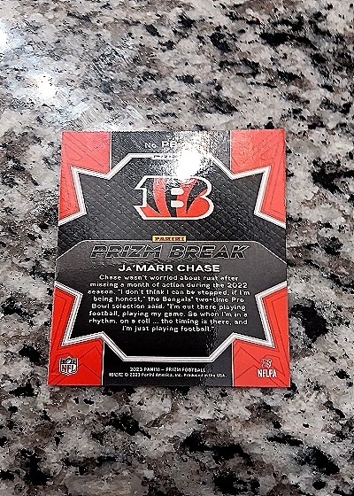 2023 Panini Prizm Prizm Break #PB-10 Ja'Marr Chase — back
