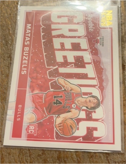 2024-25 Panini NBA Hoops #16 Matas Buzelis Rookie Greetings Chicago Bulls — front