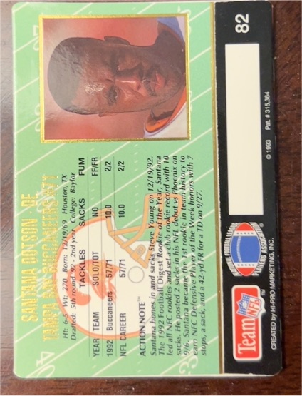 1993 Action Packed #82 Sandman Houston — front