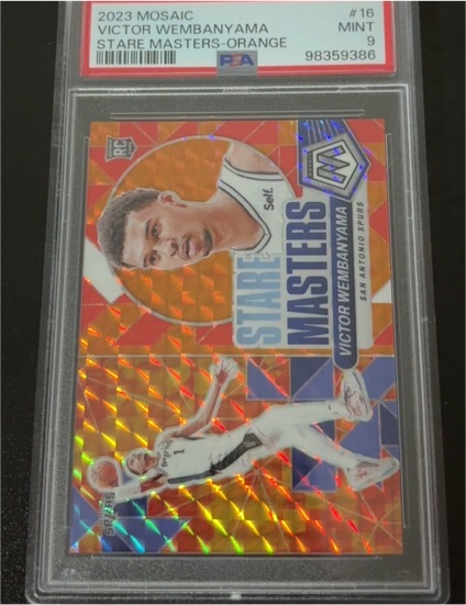 2023-24 Panini Mosaic #16 Victor Wembanyama Stare Masters Orange — front