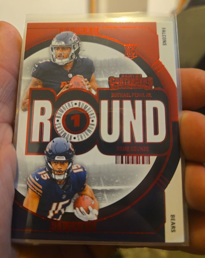 2024 Panini Contenders Round Numbers #3 Michael Penix Jr. Rome Odunze — front