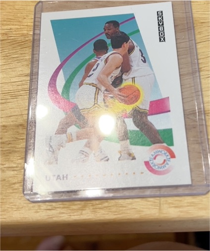 1991-92 SkyBox #484 Utah Jazz Karl Malone / John Stockton — front