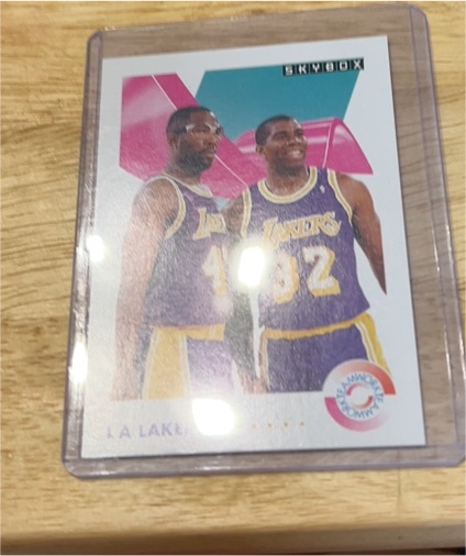 1991-92 Skybox #471 Magic Johnson / James Worthy — front