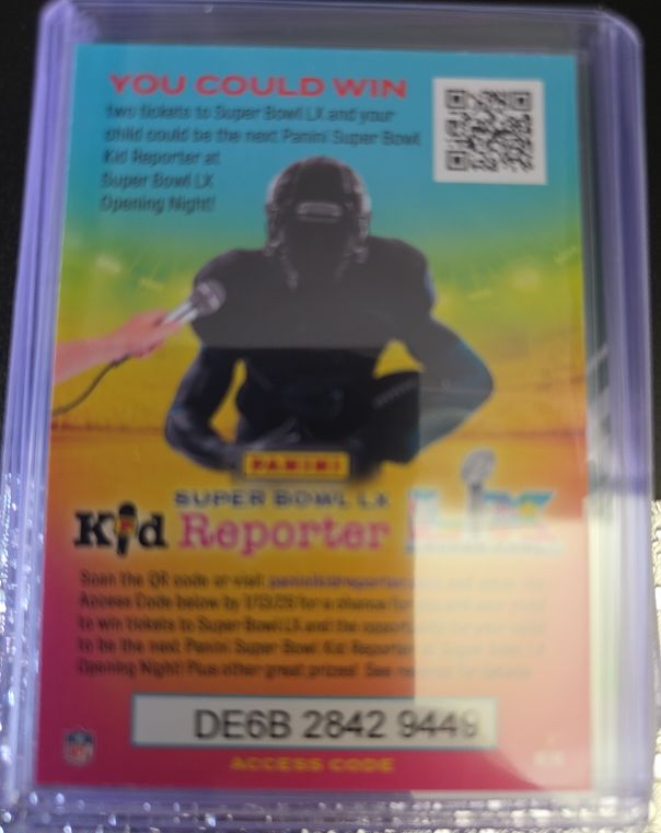 2024 Panini Super Bowl LIX Kid Reporter Access Code Redemption Card — front