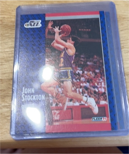 1991-92 Fleer #203 John Stockton — front