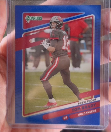 2021 Donruss #1 Tom Brady Press Proof Blue — front
