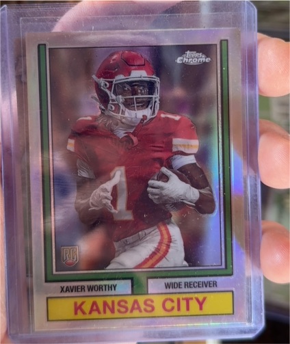 2024 Topps Chrome 1974 Topps Football #74TF-8 Xavier Worthy — front