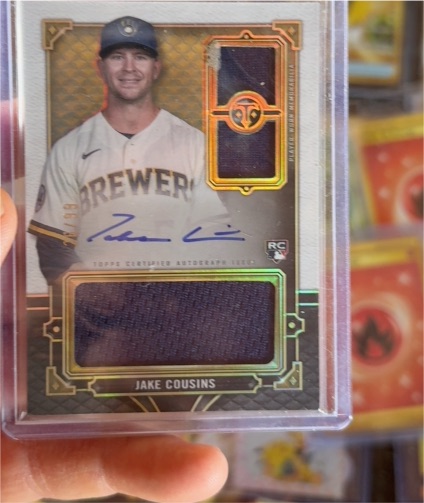 2022 Topps Triple Threads Rookie Autographed Relics Amethyst #RFPAR-JCO Jake Cousins — front