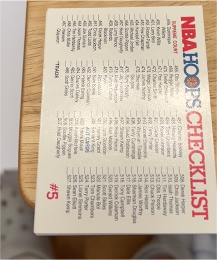 1991-92 NBA Hoops Checklist #5 — front