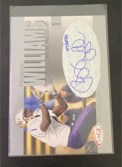 2004 SAGE #A43 Reggie Williams Autograph Rookie — front