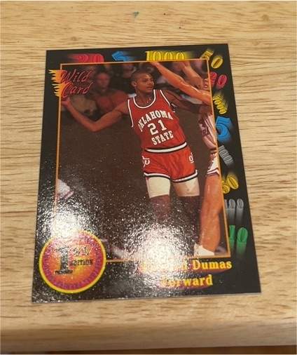 1992 Wild Card Collegiate #39 Richard Dumas — front