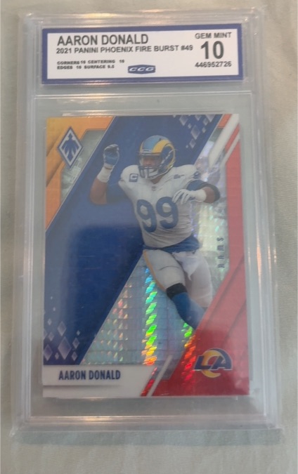 2021 Panini Phoenix Fire Burst #49 Aaron Donald — front