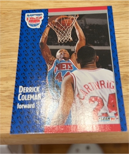 1991-92 Fleer #130 Derrick Coleman — front