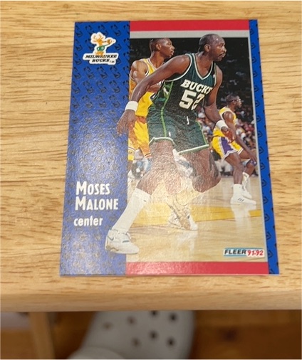 1991-92 Fleer #315 Moses Malone — front