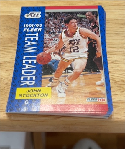 1991-92 Fleer #397 John Stockton — front