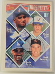 1994 Topps #237 OF Prospects Curtis Pride Shawn Green Mark Sweeney Eddie Davis — front