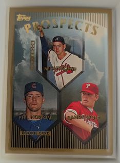 1999 Topps #428 Micah Bowie / Phil Norton / Randy Wolf — front