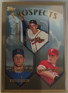 1999 Topps #428 Micah Bowie/Phil Norton/Randy Wolf — front