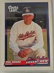 1994 Colorado Silver Bullets Coors Light Phil Niekro Manager Baseball Card — front