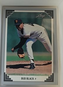 1991 Leaf #312 Bud Black — front