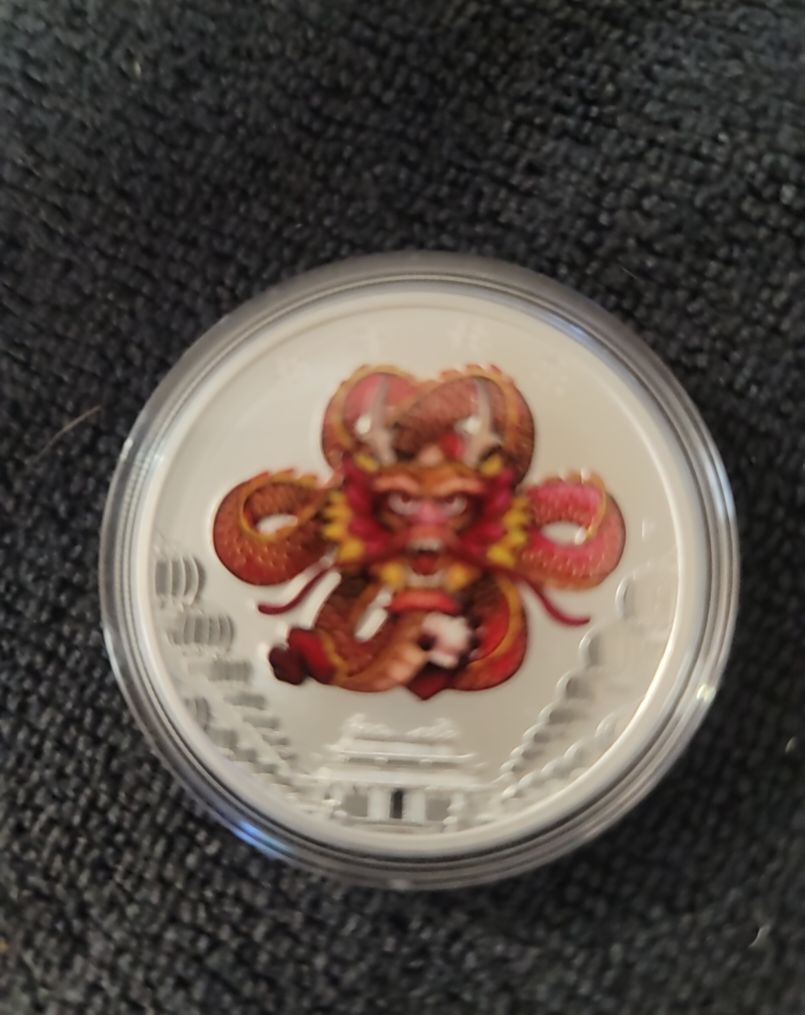 2024 Australian Silver Lunar Year of the Dragon Series III 1/2 oz Colorized Coin — front