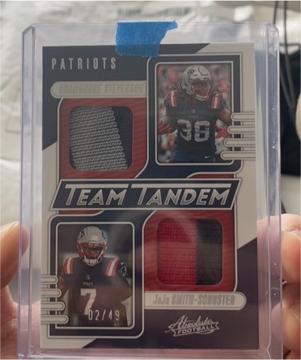 2023 Panini Absolute Football Team Tandem #TT-RSJS Rhamondre Stevenson & JuJu Smith-Schuster — front