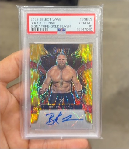 2023 Select WWE #SGBLS Brock Lesnar Signature-Gold Flash — front