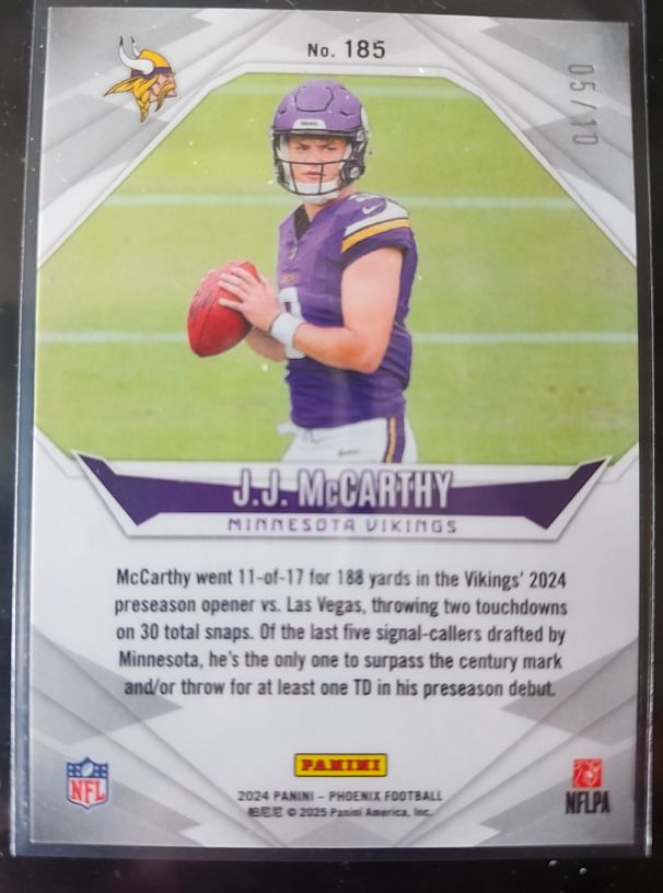 2024 Panini Phoenix #185 J.J. McCarthy — front