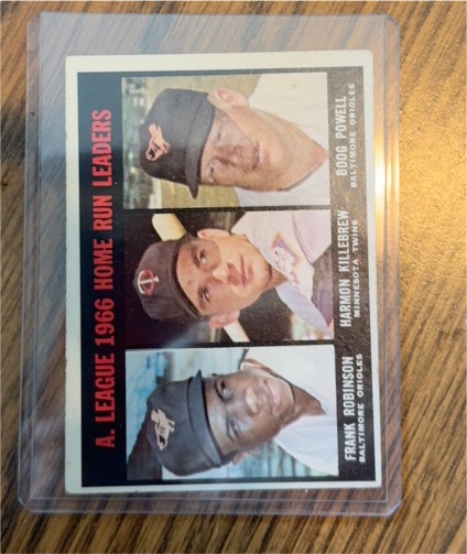 1967 Topps #243 AL 1966 Home Run Leaders Frank Robinson, Harmon Killebrew, Boog Powell — front