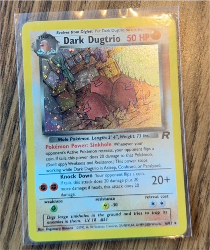 2000 Pokémon Team Rocket #6 Dark Dugtrio — front
