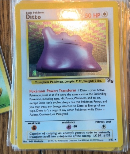 1999 Pokémon Fossil #3 Ditto — front