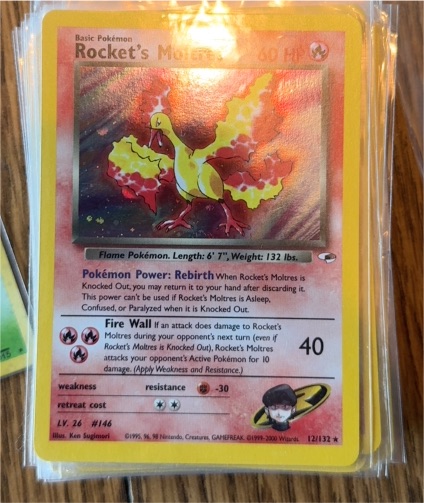 1999 Pokemon Gym Heroes #12 Rocket's Moltres — front