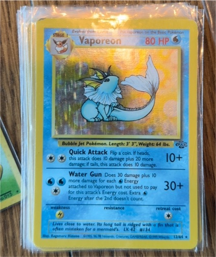 1999 Pokémon Jungle #12 Vaporeon — front