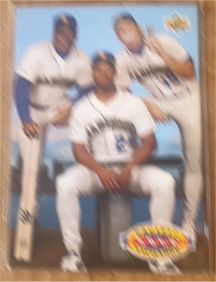 1993 Upper Deck #55 Ken Griffey Jr., Jay Buhner, Kevin Mitchell Seattle Mariners — front