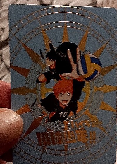 Haikyuu!! Anime Card Featuring Shoyo Hinata and Tobio Kageyama — back
