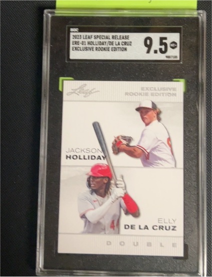 2023 Leaf Special Release Exclusive Rookie Edition #ERE-01 Jackson Holliday & Elly De La Cruz — front