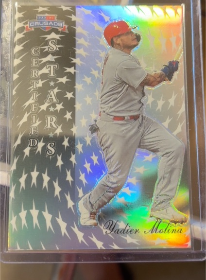 2025 Panini Crusade Certified Stars Silver Prizm #7 Yadier Molina — front
