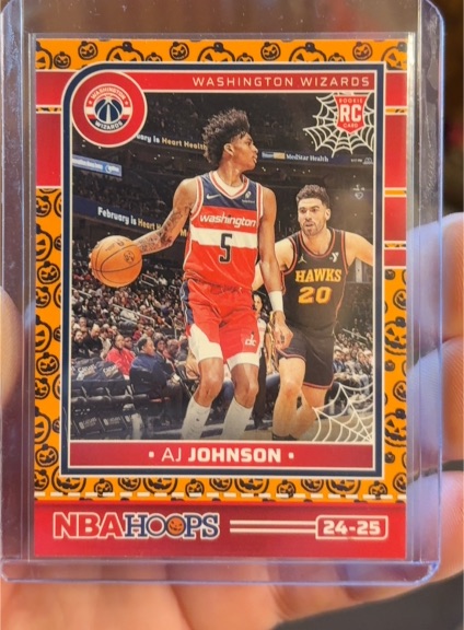 2024-25 Panini NBA Hoops Haunted Hoops #242 AJ Johnson Rookie Card — front