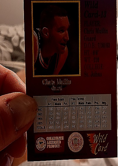 1991-92 Wild Card #18 Chris Mullin — back