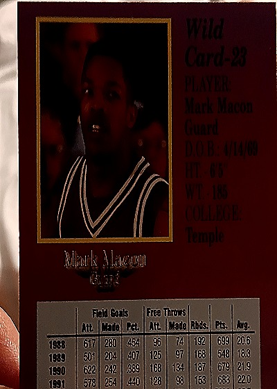 1994 Wild Card #23 Mark Macon — back