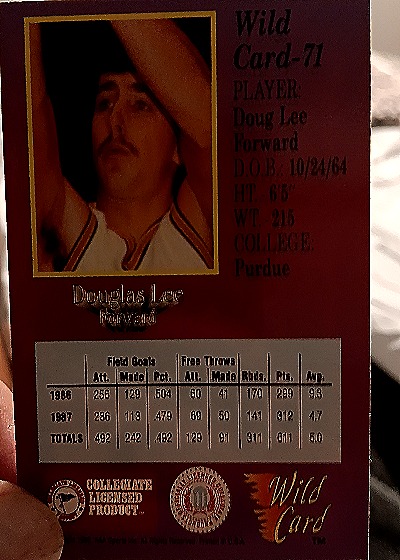 1991 Wild Card #71 Douglas Lee — back