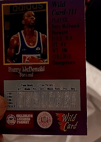 1990 Wild Card #111 Perry McDonald — back