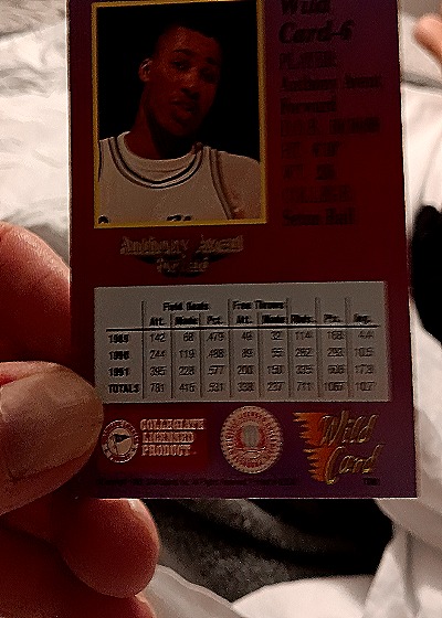 1991 Wild Card #32 Anthony Avent — back