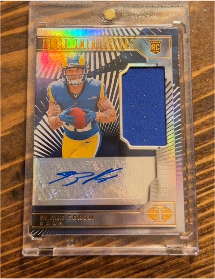 2024 Panini Illusions #126 Blake Corum First Impressions Rookie Patch Auto — front