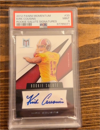 2012 Panini Momentum #33 Kirk Cousins Rookie Salute Signatures — front