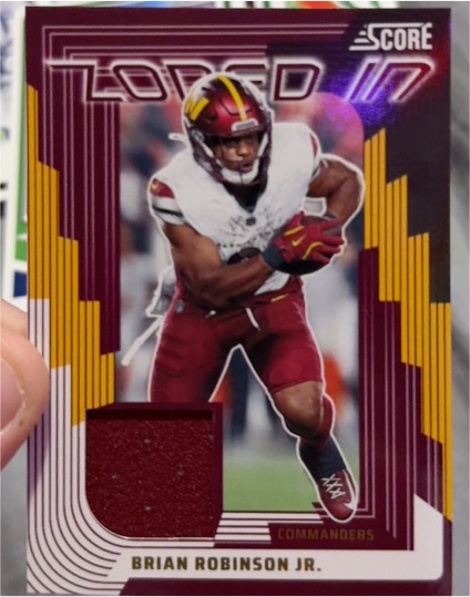 2025 Panini Score #ZON-BRJ Brian Robinson Jr. Zoned In Patch — front